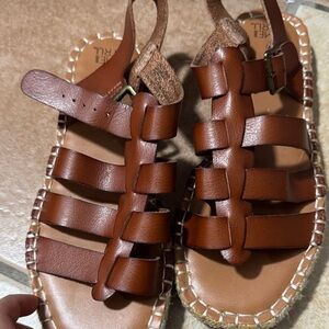 Time and Tru Brown Strappy Fisherman Sandals